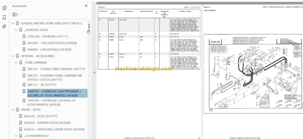 Manitou MLT 526 Parts Catalogue