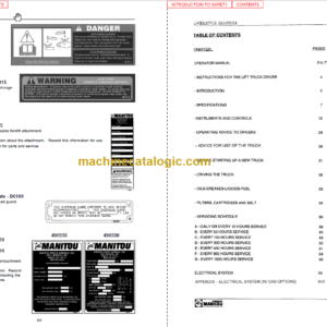 Manitou MVT 1340 L OPERATOR SERVICE MANUAL