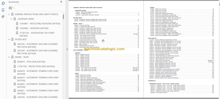 Manitou MLT-X 1035 L T LSU PARTS CATALOGUE