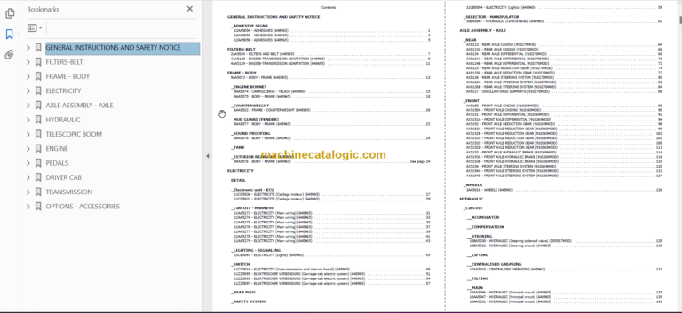 Manitou MLT 845 100D H LSU ST3B S1 PARTS CATALOGUE