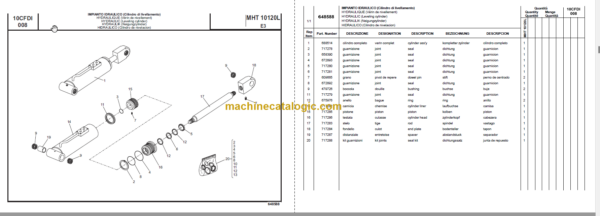 Manitou MHT 10120L E3 PARTS CATALOGUE