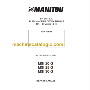 MANITOU MSI 25 G REPAIR MANUAL