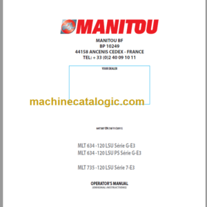 Manitou MLT 634 -LSU S G-E3 Operator's Manual