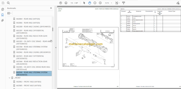 Manitou MLT-X 1035 L T LSU PARTS CATALOGUE