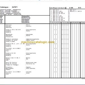 Manitou MLT 742 Turbo S3 E2 PARTS CATALOGUE