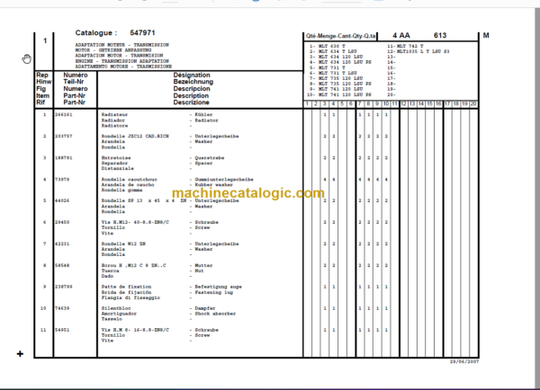 Manitou MLT 742 Turbo S3 E2 PARTS CATALOGUE