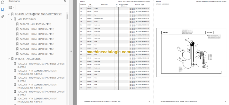 MANITOU ME 430 S2 PARTS CATALOGUE
