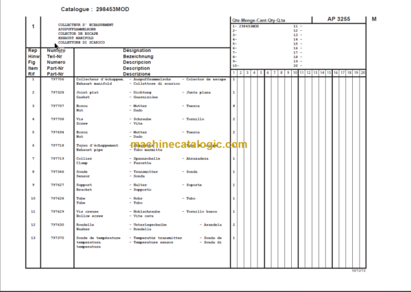 MANITOU M 26-2 ST3B PARTS CATALOGUE