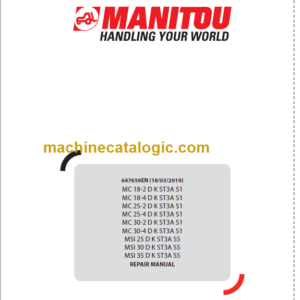 MANITOU MSI 25 D K ST3A S5 REPAIR MANUAL