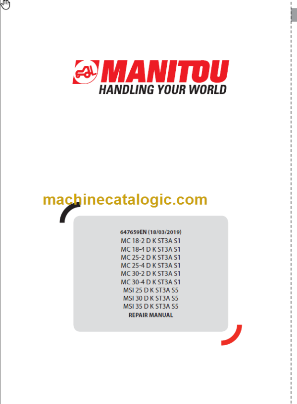 MANITOU MSI 25 D K ST3A S5 REPAIR MANUAL