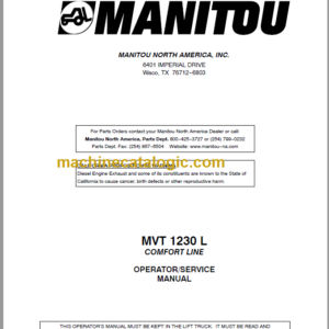 Manitou MVT 1230 L COMFORT LINE SERVICE MANUAL