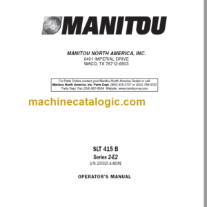 Manitou SLT 415 B S2-E2 OPERATOR'S MANUAL