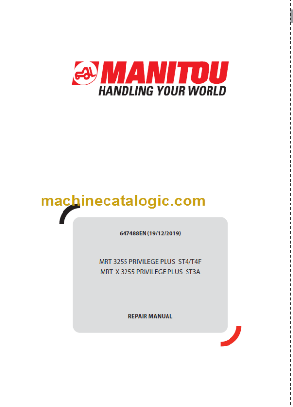 Manitou MRT 3255 PRIVILEGE PLUS ST4T4F REPAIR MANUAL