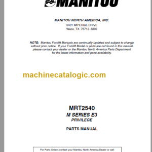 Manitou MRT 2540 - E3 M SERIES E3 PARTS MANUAL