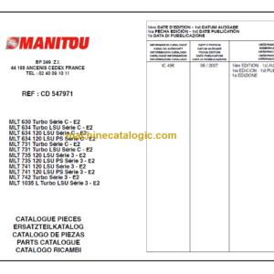 Manitou MLT 742 Turbo Série 3 - E2 PARTS CATALOGUE