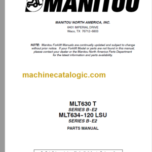 Manitou MLT 630 T SERIES B-E2 PARTS MANUAL