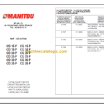 MANITOU CD 30P-CG 30P PARTS CATALOGUE