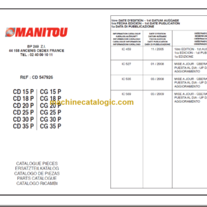 MANITOU CD 30P-CG 30P PARTS CATALOGUE