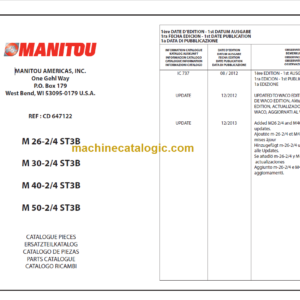 MANITOU M 26-4 ST3B PARTS CATALOGUE