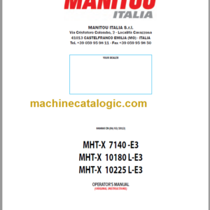 Manitou MHT-X 7140 -E3 OPERATOR’S MANUAL