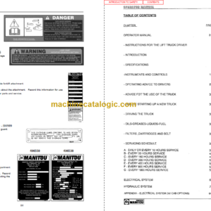 Manitou MVT 1230 L COMFORT LINE SERVICE MANUAL