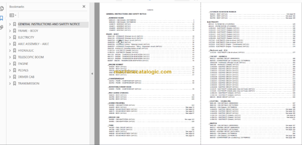 Manitou MLT-X 735 T LSU PARTS CATALOGUE