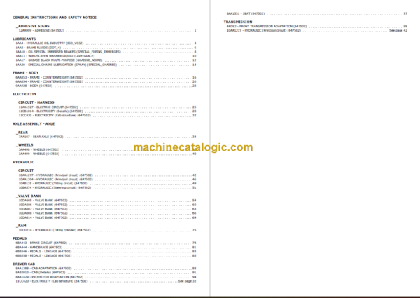 MANITOU ME 430 80V S3 US PARTS CATALOGUE