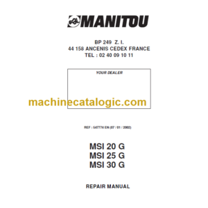 MANITOU MSI 30 G REPAIR MANUAL