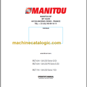 Manitou MLT 735 LSU S 7-E3 Operator's Manual