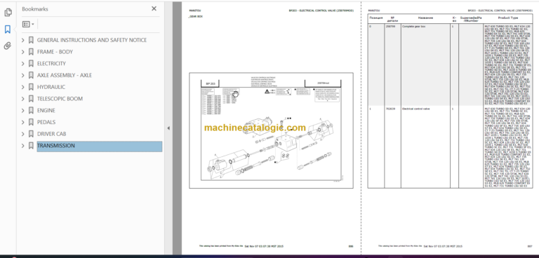 Manitou MLT-X 735 T LSU PARTS CATALOGUE