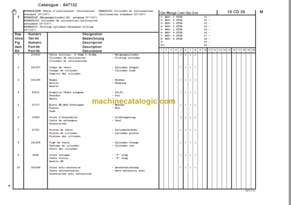 MANITOU M 26-4 ST3B PARTS CATALOGUE