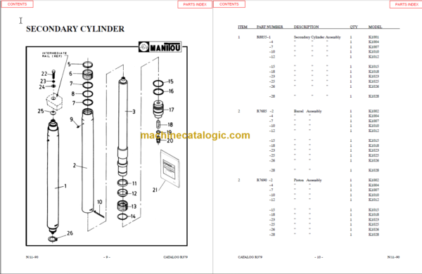 MANITOU 1000 Series Parts Manual