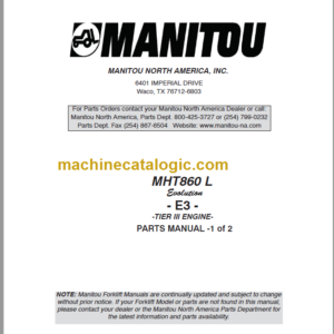 Manitou MHT 860L E3 TIER III ENGINE PARTS MANUAL