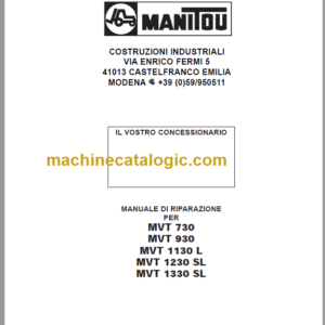 Manitou MVT 730 OPERATOR'S MANUAL FR