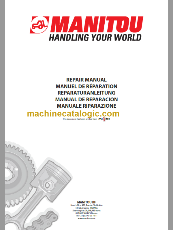 Manitou SLT 415 REPAIR MANUAL