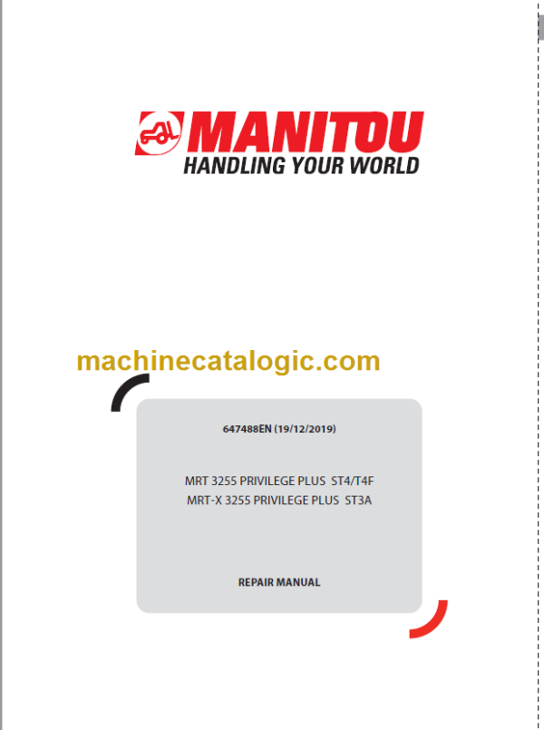 Manitou MRT-X 3255 PRIVILEGE PLUS ST3A REPAIR MANUAL