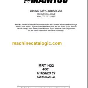 Manitou MRT 1432 400° M SERIES E2 PARTS MANUAL