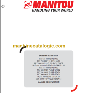 Manitou MLT 737 Manuel De Réparation FR