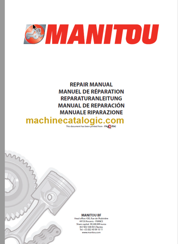 Manitou MLT 526 Repair Manual