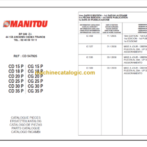 MANITOU CD 35P-CG 35P PARTS CATALOGUE