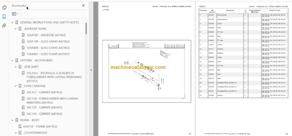 MANITOU ME 315 S2 PARTS CATALOGUE