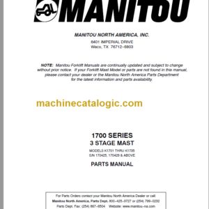 MANITOU 1700 Series Parts Manual