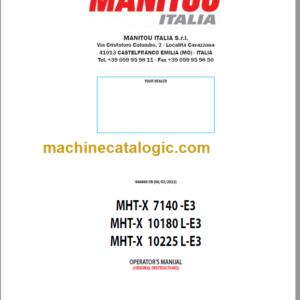 Manitou MHT-X 10180 L-E3 OPERATOR’S MANUAL