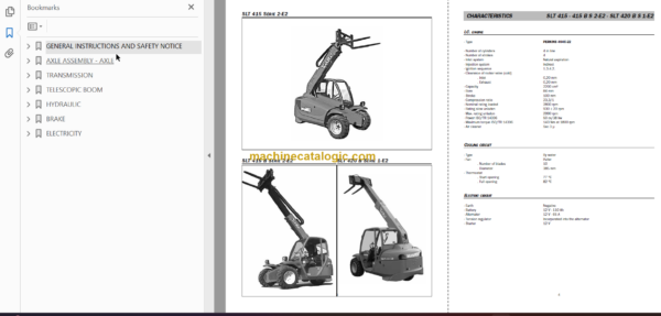 Manitou SLT 415 REPAIR MANUAL