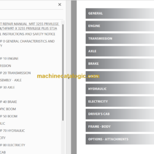 Manitou MRT-X 3255 PRIVILEGE PLUS ST3A REPAIR MANUAL
