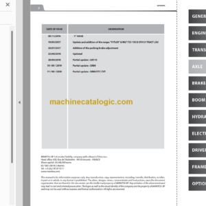 Manitou MLT 635 ST4 S1 Repair Manual 647603EN