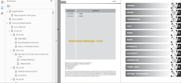 MHT 10180 MINING 129M ST4 S1 REPAIR MANUAL