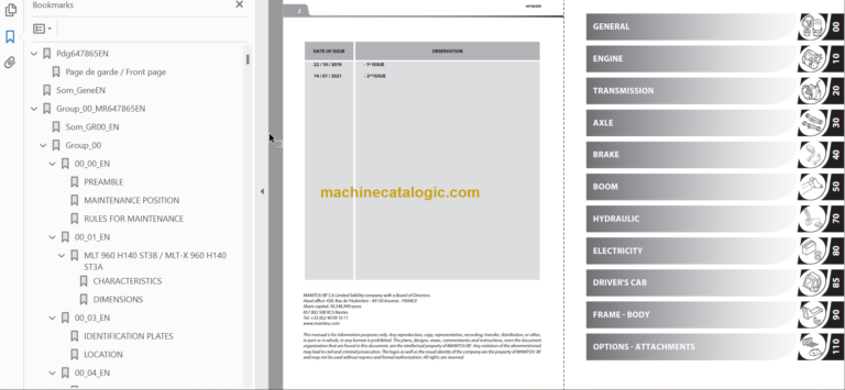 MHT 10180 MINING 129M ST4 S1 REPAIR MANUAL