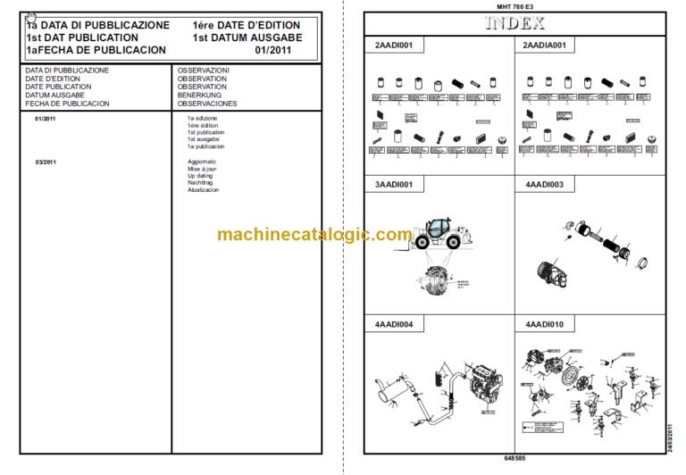 Manitou MHT 780 E3 PARTS CATALOGUE