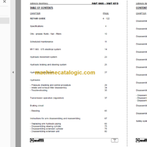 Manitou MVT 665 REPAIR MANUAL